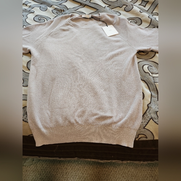 SOLD!!! $175 Onia Waffle Knit Cotton Cashmere Sweater Men’s Sz M Light Grey. - Picture 3 of 11